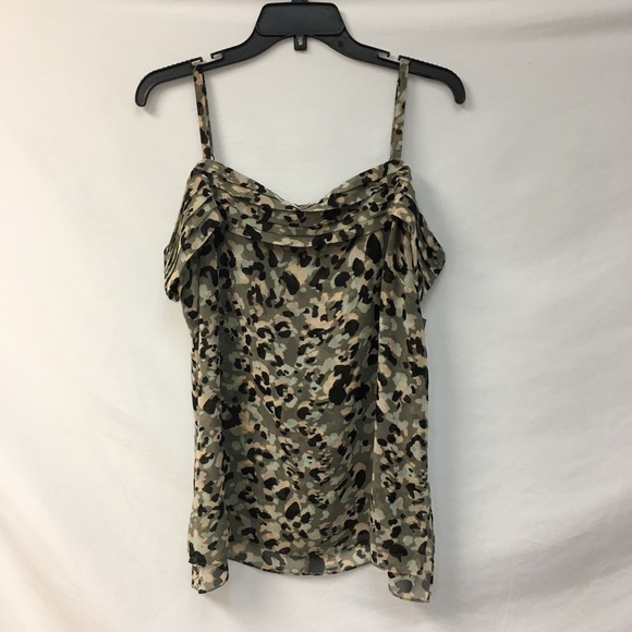 CAbi Tops - CAbi green print top size large